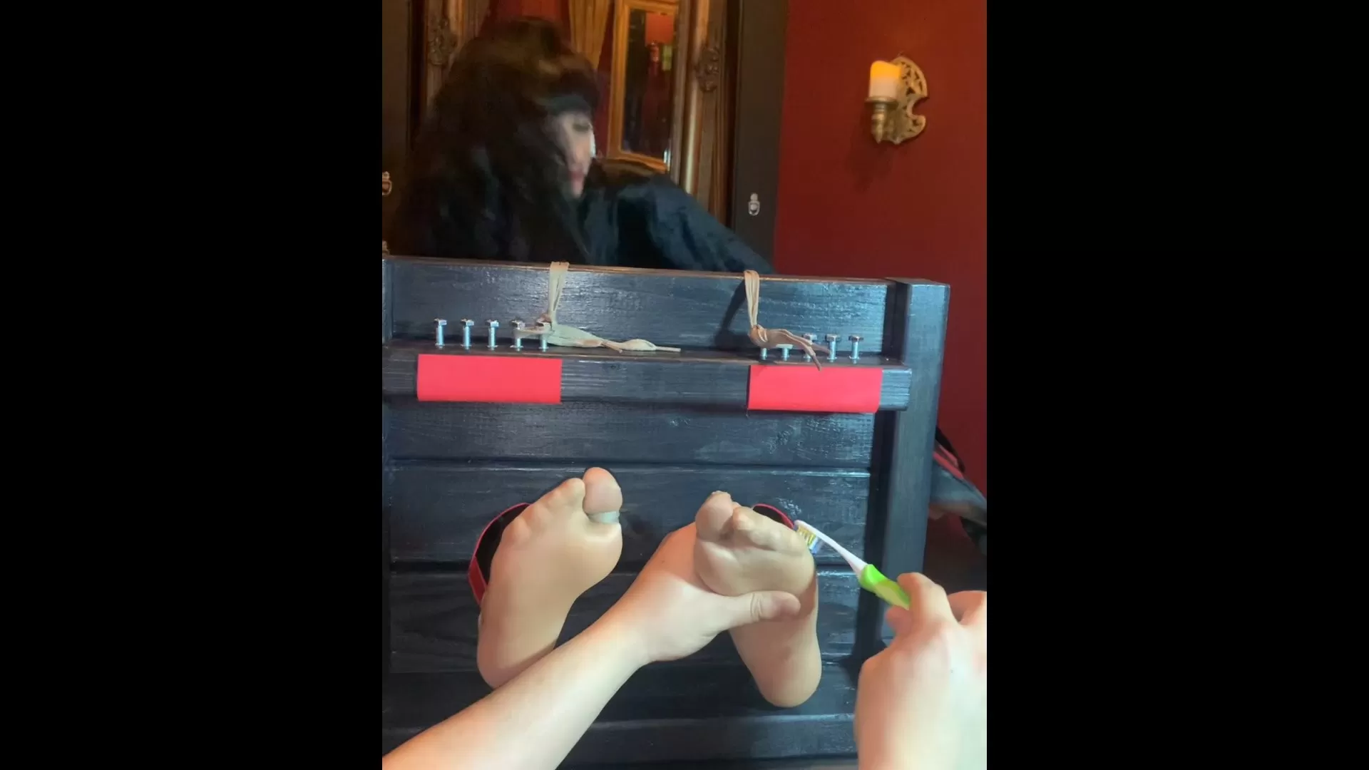 TheDevilsFootstool – LilMizzUnique’s Nylon Feet Tickled in Stocks.mp4_snapshot.webp