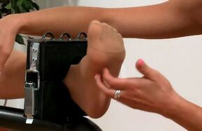 Tickling Submission   Ticklish blonde Jasmina in nylon